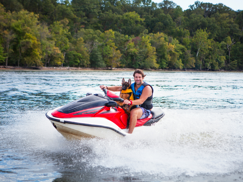 Jet skiing on Lake Norman