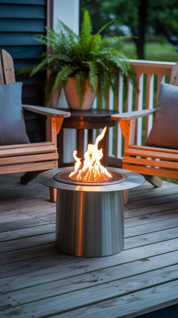 A glowing firepit